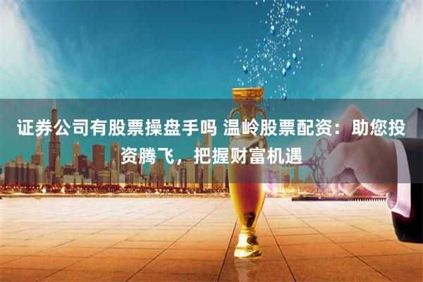 证券公司有股票操盘手吗 温岭股票配资：助您投资腾飞，把握财富机遇